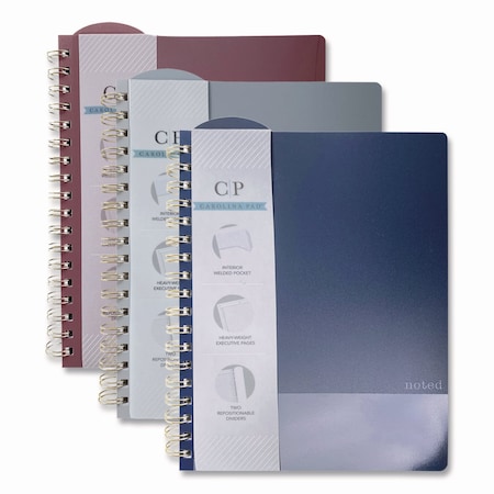 Carolina Pad Noted Neutrals Ideal Notebook, Management Format, Narrow Rule, Random Covers, 100 9.5x7.35 Sheet 13054