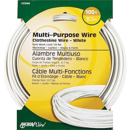 Hillman ANCHOR WIRE 100 Ft. No, 5 Multi-Purpose Clothesline 122066