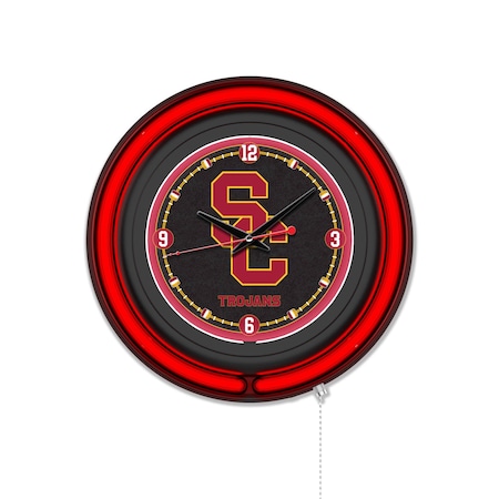 Holland Bar Stool University of Southern California 15 Double Neon Wall Clock Clk15BK