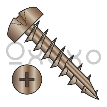 Oxoxo 8X5/8 Phil Pan Deep Thread Wood Screw Type 17 Full Thread Steel Antique Brass Finish, 10000PK 591991