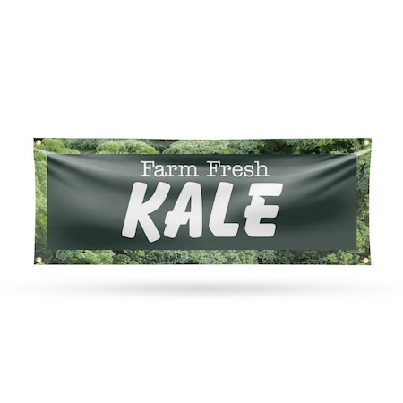 Signmission Farm Fresh Kale, 18 Inch x 48 Inch, Vinyl Banner B-30598