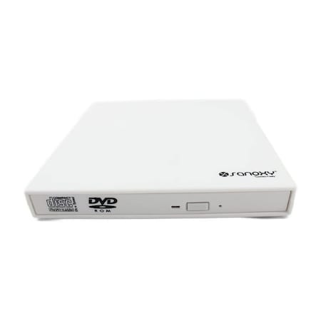 Sanoxy USB 2.0 Slim External DVD ROM CD-RW Combo Portable Drive WHITE SANOXY-CD-DVD-COMBO-WE