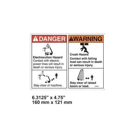 Genie REPLACEMENT DECAL, DANGER/WARNING 214418