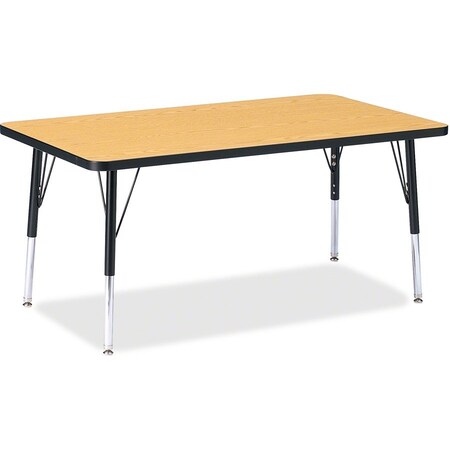 Jonti-Craft Berries Rectangle Activity Table, 30 in. x 48 in., E-height, Oak/Black/Black 6473JCE210