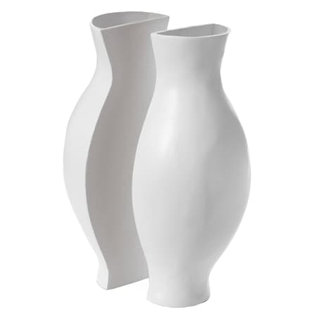 Uniquewise Decorative Split Vase Duo Floor Vase - White, PK 2 QI003999.WT.2