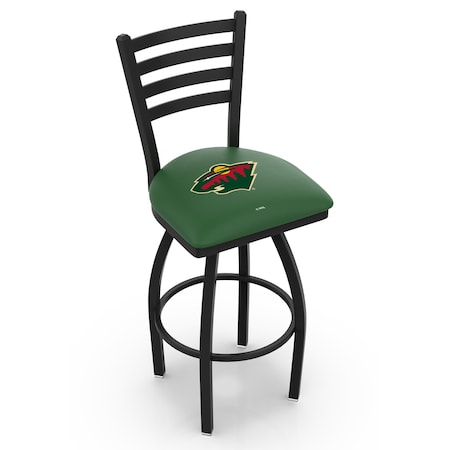 Holland Bar Stool Co 36" Blk Wrinkle Minnesota Wild Swivel Bar Stool, Ladder Back L01436MinWld