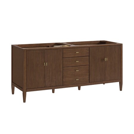 James Martin Vanities Vanity, without top, Mid-Century Walnut, 71.88 in W x 23.5 in D, 485-V72-M-WLT