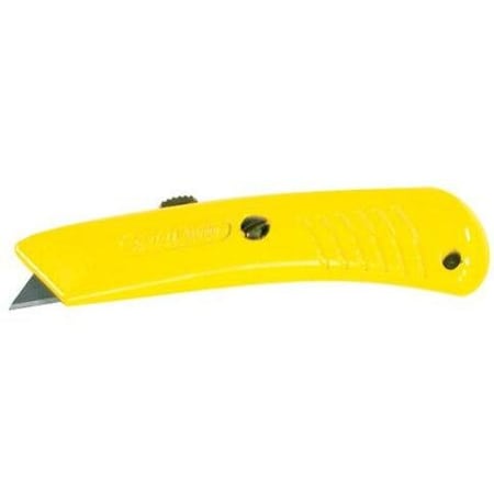 Partners Brand Utility Knife, Safety Grip, Yellow, PK10 Safety Blade, 10 PK KN113