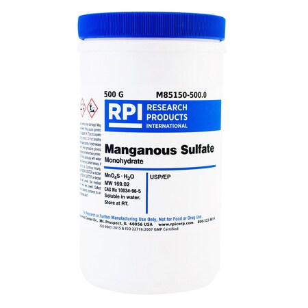 Rpi Manganese Sulfate Monohydrate USP/EP, 500 Grams M85150-500.0