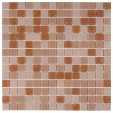Apollo Tile Mingles 12 in. x 12 in. Glossy Peach Pink Glass Mosaic Wall and Floor Tile 20 sq. ft./case, 20PK MIX2088PK238A