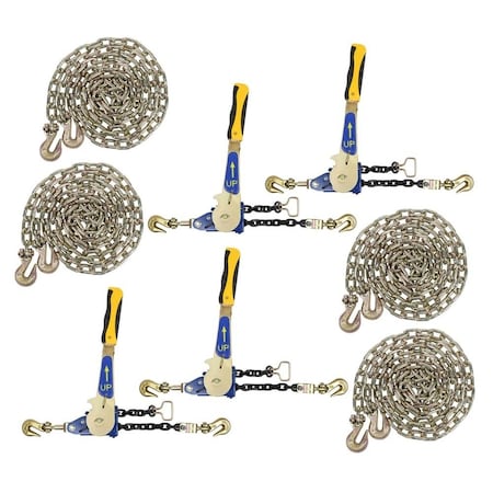 Mytee Products 5/16 20ft G70 Chain 4 and Easy Binder Ratcheting 4 Transport Chains, 4PK 516CHEZx4