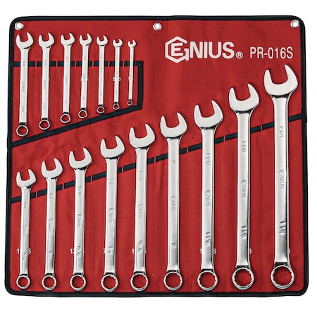 Genius Tools 16 Piece SAE Combination Wrench Set PR-016S