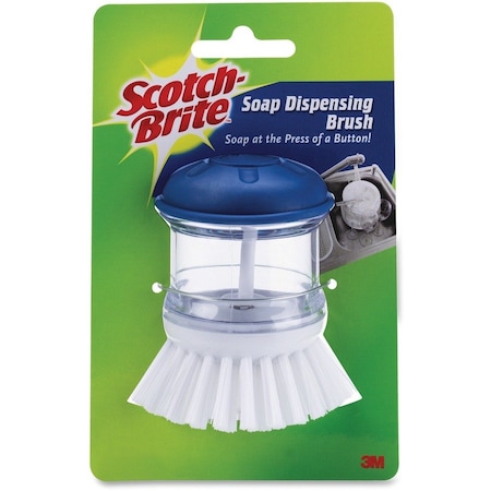 3M Scotch-Brite 4 in. W Medium Bristle Plastic Handle Soap Dispenser Dish Brush 495