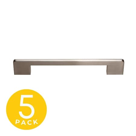 Sapphire Slim Series 6-1/4 in. 160 mm Center-to-Center Modern Satin Nickel Cabinet Hardware Handle/Pull 5-Pack SP-2007-160-SN-5
