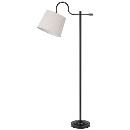 Homeroots 63" Bronze Adjustable Traditional Shaped Floor Lamp With Gray Square Shade 526312