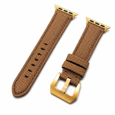 Elegani Canvas Watch Replacement Band Compatible with Apple Watch 45mm, Brown CVSP-BRN-45mm