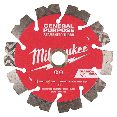 Milwaukee Tool 5" DIAMOND MAX Segmented Turbo, General Purpose Diamond Blade 49-93-9005