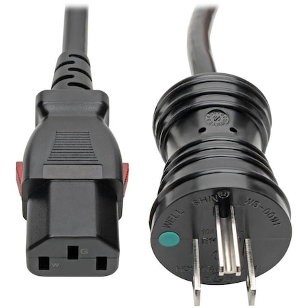 Eaton Tripp Lite Series Hospital-Grade Power Cord, NEMA 5-15P to Locking IEC C13 - Green Dot, 10A, P006-L10-HG10