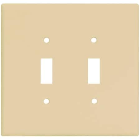 Eaton Wiring Devices Wallplate, 514 in L, 531 in W, 2 Gang, Thermoset, Ivory 2149V-BOX