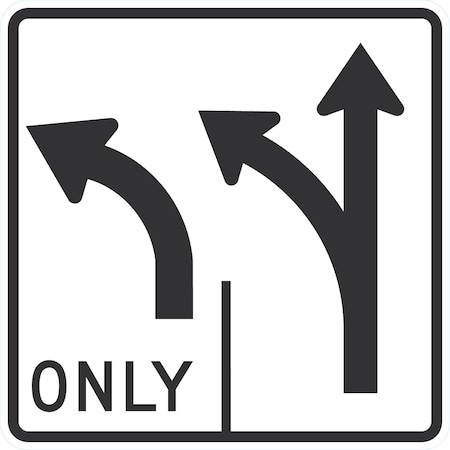 Lyle Left Only (symbol) Left Straight Arrow (symbol), 36x36, High Intensity Prismatic, White G-16487-HI_36x36