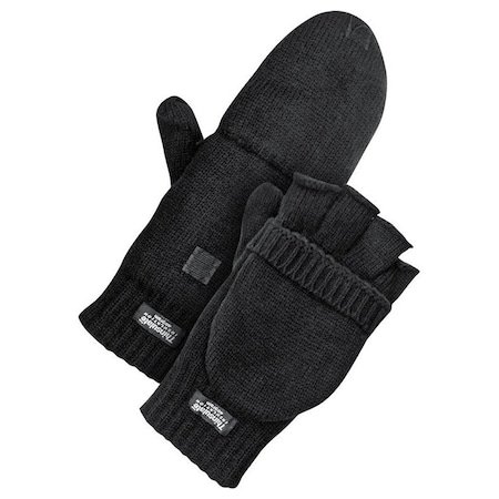 Bdg Flip Mitts, Acrylic, L Sz, Black, PR 80-9-6200-L