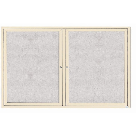 Aarco Outdoor Enclosed Bulletin Board w/ Al Frame, Powder Coated Ivory, 48''Hx72''W ODCC4872RIV