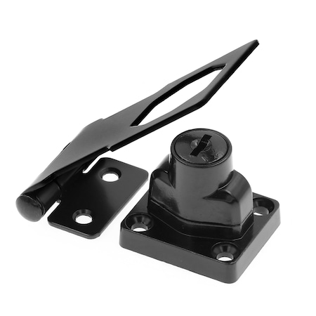Prime-Line Door and Gate Safety Hasp Hinge Latch with Keyed Twist Knob Lock 3 inch with Screws Matte Black U 117168