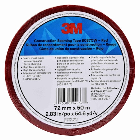 3M ConstructonSemngTpe8087CWRed, 72, PK16 8087CW