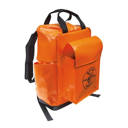 Klein Tools Backpack, Lineman Backpack, Orange 5185ORA