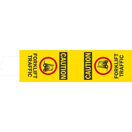Lyle Caution Forklift Traffic (w/graphic) / Caution No Pedestria, 11x20, Non-Reflective, Yellow G-1928-NC_11x20
