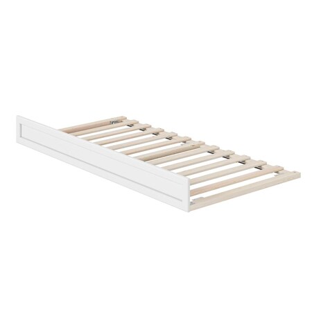 Atlantic Furniture Twin Size Mid-Century Modern Trundle Daybed, White AE71222
