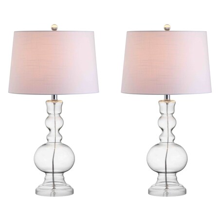 Jonathan Y Genie 28.5" Glass LED Table Lamp, Clear, 2PK JYL1061B-SET2