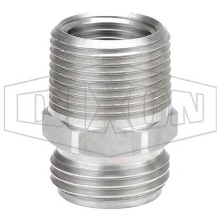 Dixon Garden Hose Adapter, 3/4-11-1/2 x 3/4-14 x 1/2-14, Male Garden Hose Thread x MNPTF x FNPTF, 34 to 19 5141212SS