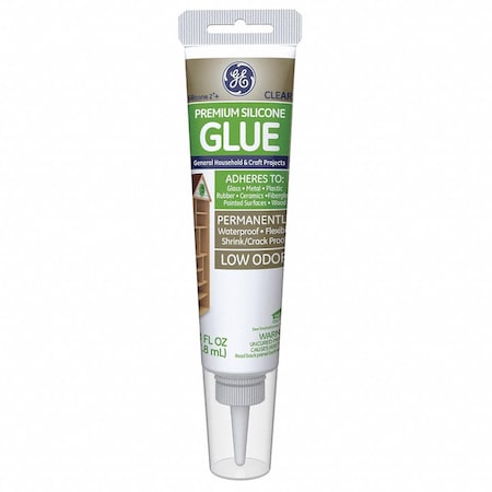 Ge GE Silicone 2 Medium Strength Silicone Clear Glue 2.8 oz 2823396