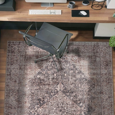 World Rug Gallery Charcoal Flatweave Rug - Traditional Pattern, Washable and Easy to Maintain 4 ft x 6 ft WR172CHARCOAL4X6