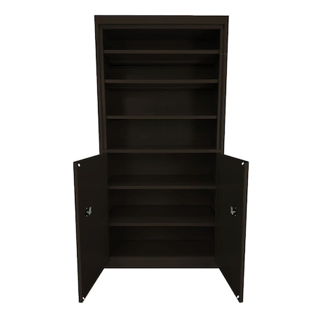 Steel Cabinets Usa Cabinet Bookcase, 72 in H, 33 in W, Espresso, 5 Shelves CBC-331872-E