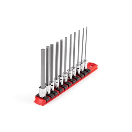 Tekton 1/4" Drive Hex Bit Socket Set, Metric, 11 pcs SHB90107