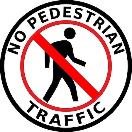 Piprd No Pedestrian Traffic Floor sign, 12" STNPT12