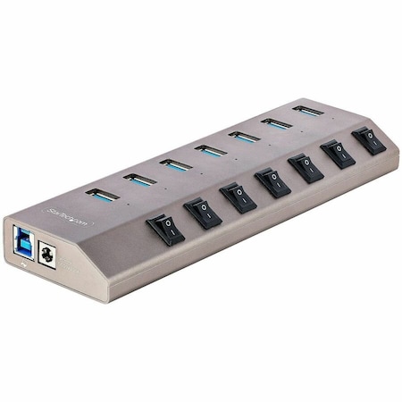 Startech.Com 7-Port Self-Powered USB-C Hub with Individual On/Off Switches, USB 3.0 5Gbps Expansion Hub 5G7AIBS-USB-HUB-NA