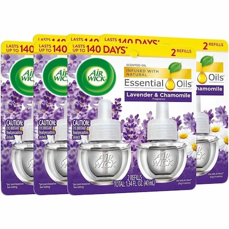 Reckitt Benckiser Air Wick, Scented Oil Refill, Lavender & Chamomile, 0.67oz, Purple, 2PK 78473CT