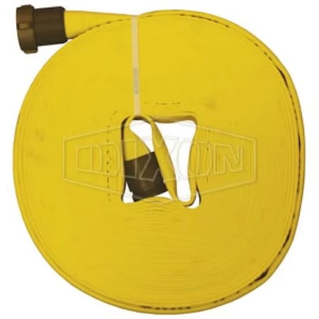 Dixon Forestry Non-Weeping Single Jacket Fire Hose, 1 in, NST NH, 50 ft L, 270 psi Working, Aluminum, Do NF610Y50RAF