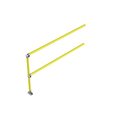 Safety Rail Accu-Fit Express Kit 6ft Extension 90 Deg, Yellow Powder Coated & Galvanized 400858