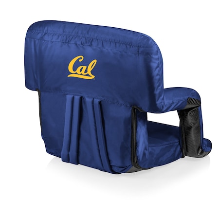 Picnic Time Family Of Brands NCAA Cal Bears Ventura Reclining Stadium Seat with Back Support - Beach Floor Chair 618-00-138-074-0