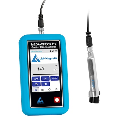Pce Instruments Coating thickness meter, 2-5000 mcgm Fe with sliding-sleeve probe and 10000-reading memory LM-MCDX-5F