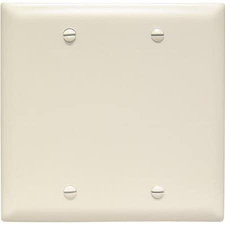 Legrand Blank Wallplate, 4.68 in L, 4-3/4 in W, 0.07 in Thick, 2 -Gang, Nylon, Light Almond TP23LACC12