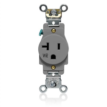 Leviton PlugsandRcptcls, 20A, 125VAC, Gry, Nylon, PK1 W5361-GY