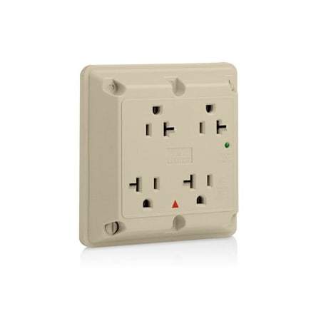 Leviton Surge Protector Four-In-1 Receptacle, 20 Amp, 125 Volt, 5-20R NEMA, Ivory 5490-IGI