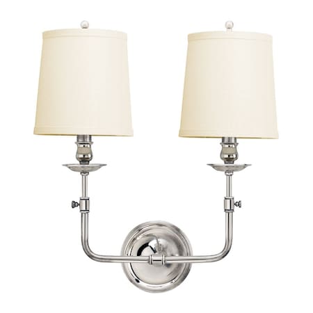 Hudson Valley Lighting Logan 2 Light Wall Sconce 16 In. Polished Nickel 172-PN