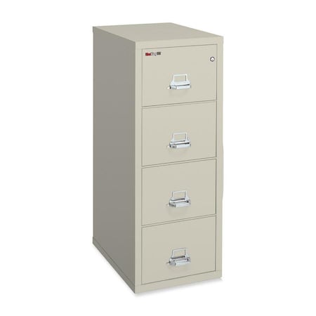 Fire King Fireking Fireproof 4 Drawer Vertical File Cabinet - Letter Size 18"W x 25"D x 53"H - Putty 41825/CPA