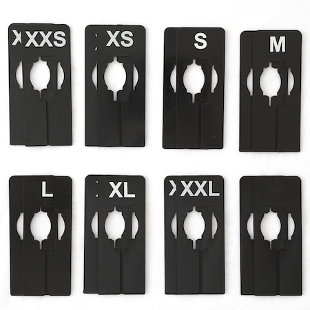 Nahanco Clothing Rack Size Dividers, Rectangular Black, White Print8 Sizes, 2 pc. each, 16PK QSDBWKIT3